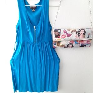 HOT TEMPERED. Blue Sleeveless Dress